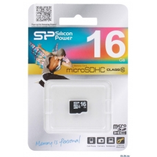 Карта памяти MicroSD 16GB Silicon Class 10 без адаптера